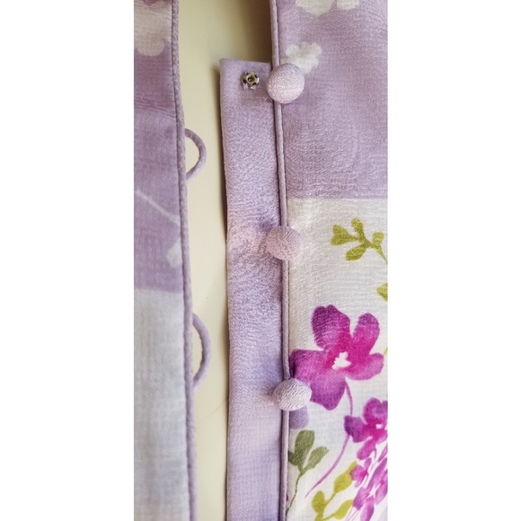 Adrianna Papell Pink/Purple Floral Blouse, 8, NWT - Picture 5 of 10